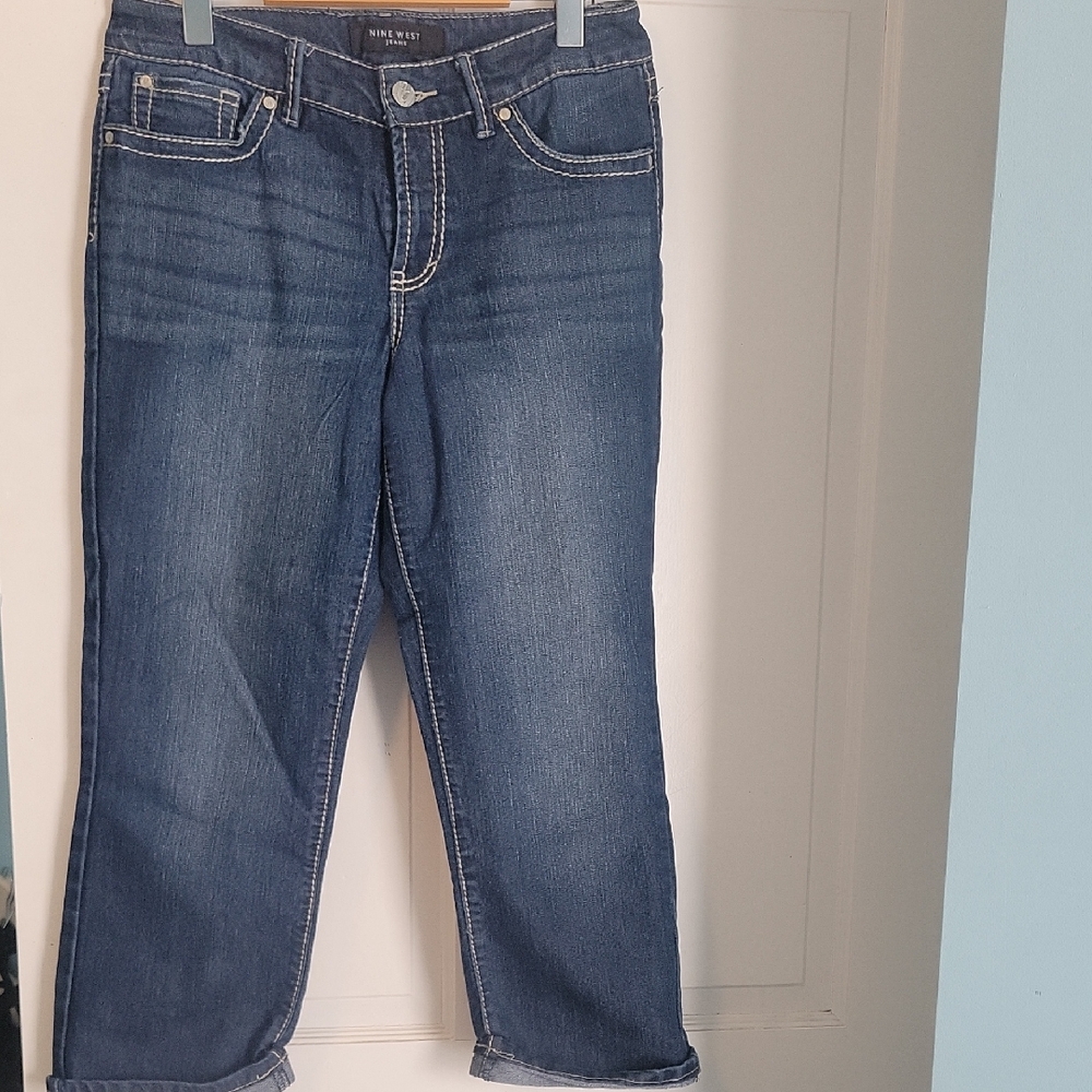 Nine West Women's Blue Straight Leg Jeans